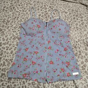 Floral Bustier Corset Top Marilyn Monroe Esque